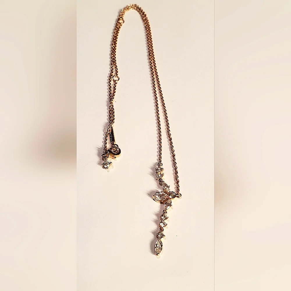 Authentic NEW Pandora Herbarium Cluster Drop Collier Necklace 14K RGP CZ